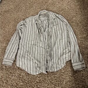 Abercrombie & Fitch Beige Striped flannel Shirt